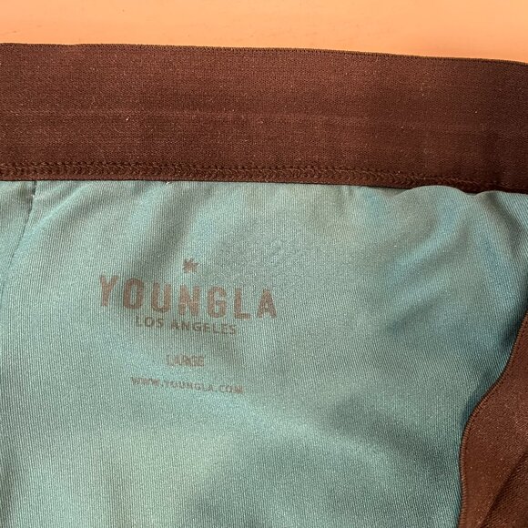 YoungLA Men's Teal Workout Gym Shorts w/ Boxer Brief Lining - Size Large - Picture 7 of 7